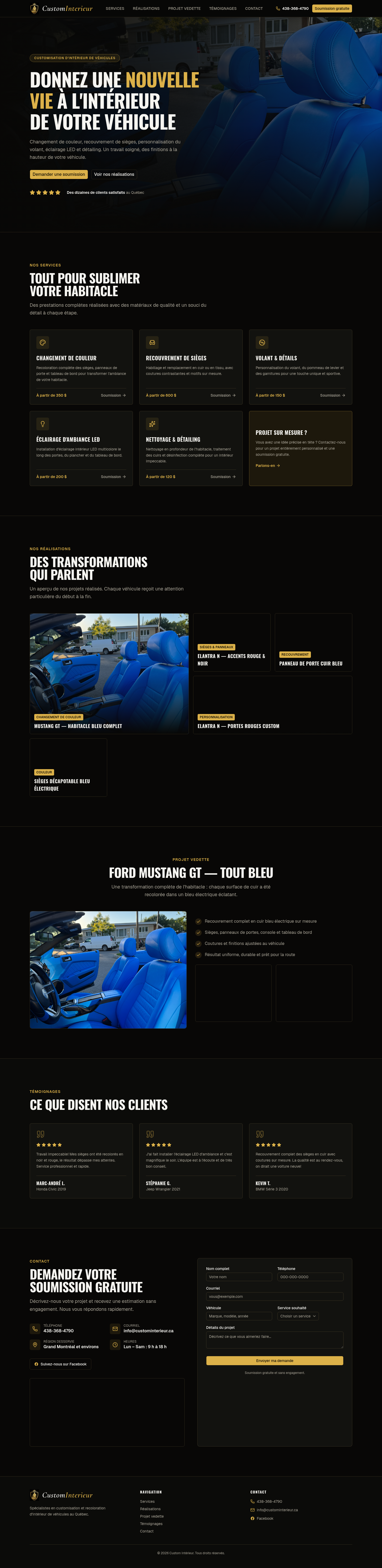Custom Intérieur website designed and built by Webugo