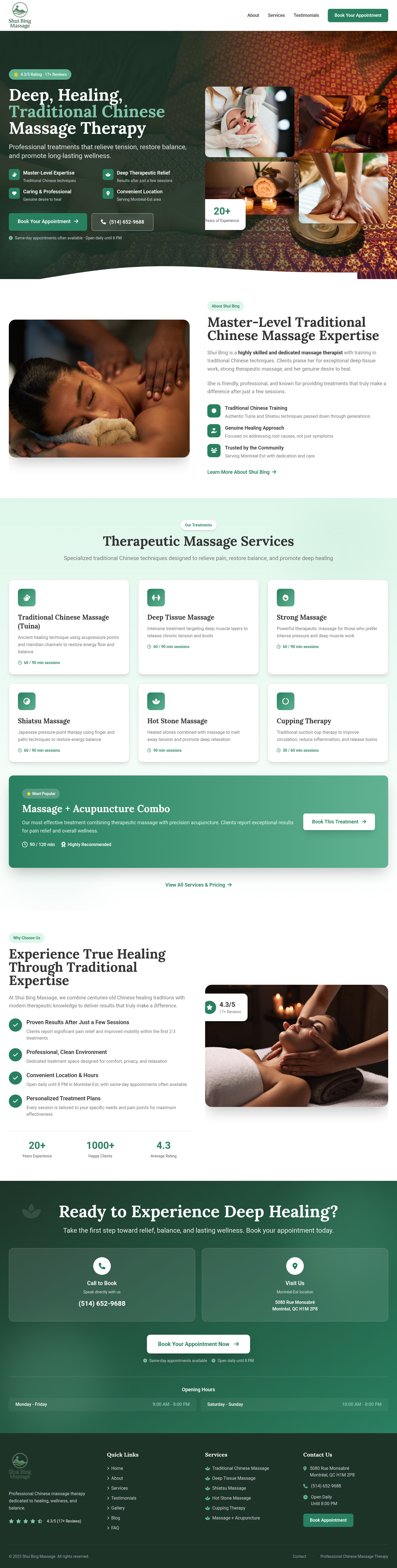 Shui Bing Massage website designed and built by Webugo